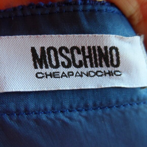 Moschino CheapandChic Light Blue Tweed Sheath Dress w/White Pipping Size 10 - Picture 16 of 16